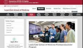 
							         Postbaccalaureate Premedical Program | Lewis Katz School of ...								  
							    