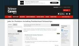 
							         Postdoc Fellowships and Jobs for Postdocs from Science Careers								  
							    
