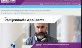 
							         Postgraduate Applicants | Apply | RGU								  
							    