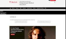 
							         Postgraduate Medical Education - McGill University								  
							    