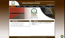 
							         .: Postgraduate Portal || Federal University Oye Ekiti								  
							    