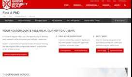 
							         Postgraduate research | Study | Queen's University Belfast								  
							    