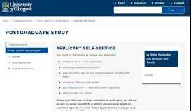 
							         Postgraduate study - How to apply for a taught ... - University of Glasgow								  
							    