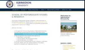 
							         postgraduateadmission.php - Igbinedion University Okada								  
							    