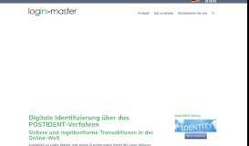 
							         POSTIDENT-Adapter zur Online-Identifikation integrieren: - Login-Master								  
							    
