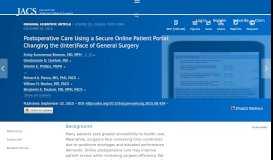 
							         Postoperative Care Using a Secure Online Patient Portal: Changing ...								  
							    