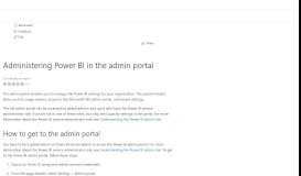 
							         Power BI admin portal - Power BI | Microsoft Docs								  
							    
