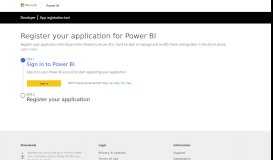 
							         Power BI App Registration Tool - Power BI Developer Center								  
							    