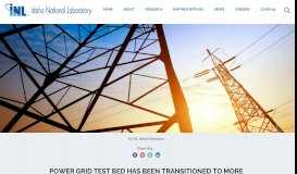 
							         Power grid test bed has been transitioned to more adaptive ... - INL								  
							    