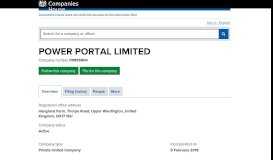 
							         POWER PORTAL LIMITED - Overview (free company information from ...								  
							    