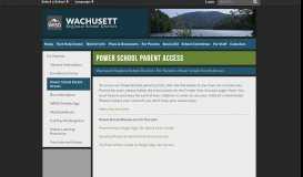 
							         Power School Parent Access - Wachusett Regional School District								  
							    