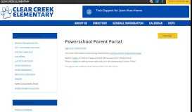 
							         Power School Parent Portal – Clear Creek Elementary								  
							    