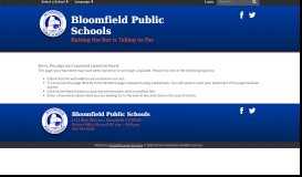 
							         Power School Parent Portal - District Office - Bloomfield Public Schools								  
							    