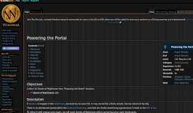 
							         Powering the Portal - Wowpedia - Your wiki guide to the World of ...								  
							    