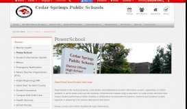 
							         PowerSchool - Cedar Springs Public Schools								  
							    