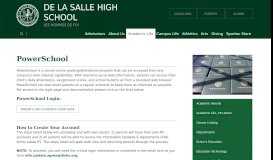 
							         PowerSchool - De La Salle High School								  
							    