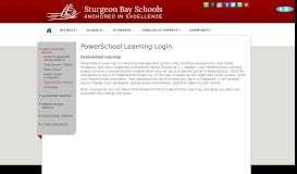 
							         PowerSchool Learning Login - Sturgeon Bay Schools								  
							    