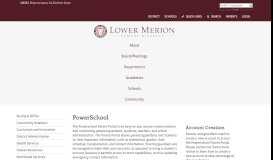 
							         PowerSchool - Lower Merion School District								  
							    