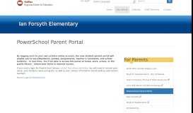 
							         PowerSchool Parent Portal | Ian Forsyth Elementary								  
							    