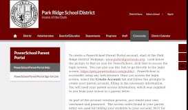 
							         PowerSchool Parent Portal - Park Ridge - Park Ridge School District								  
							    
