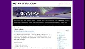 
							         PowerSchool | Skyview Middle School								  
							    