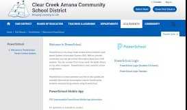 
							         PowerSchool / Welcome to PowerSchool - Clear Creek Amana								  
							    