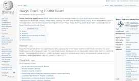 
							         Powys Teaching Health Board - Wikipedia								  
							    