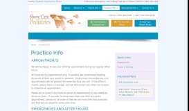 
							         Practice Info - Shore Care Pediatrics LLC								  
							    