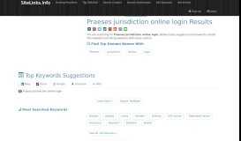 
							         Praeses jurisdiction online login Results For Websites Listing								  
							    