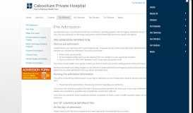 
							         Pre Admission - Caboolture Private Hospital								  
							    