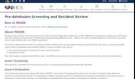 
							         Pre-Admission Screening and Resident Review (PASRR)								  
							    