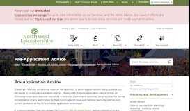 
							         Pre-Application Advice - North West Leicestershire District Council								  
							    