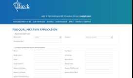 
							         Pre-Qualification Application | Bieck Management								  
							    