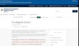 
							         Pre-Register Online - Spotsylvania Regional Medical Center								  
							    