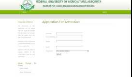 
							         PRE-REGISTRATION - Federal University of Agriculture, Abeokuta								  
							    