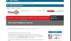 
							         Pre-Visit Patient Forms | PrimaCare								  
							    