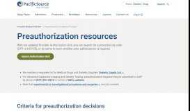
							         Preauthorization - PacificSource Health Plans								  
							    