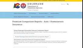 
							         Premium Comparison Reports | Department of Regulatory Agencies								  
							    