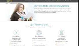 
							         Prepaid Debit Cards – Opt+ Visa® Card								  
							    