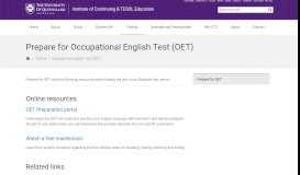 
							         Prepare for Occupational English Test (OET) - Institute of Continuing ...								  
							    