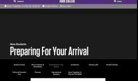 
							         Preparing For Your Arrival - New Students - Knox College								  
							    