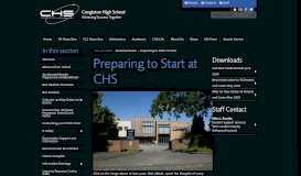 
							         Preparing to Start at CHS - Congleton High School								  
							    