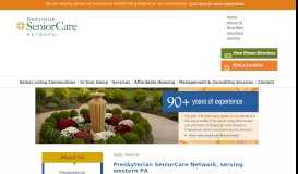 
							         Presbyterian Seniorcare PA | Presbyterian SeniorCare Network								  
							    