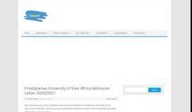 
							         Presbyterian University of East Africa Admission Letter 2019/2020 ...								  
							    
