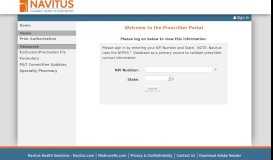 
							         Prescriber Portal - Logon - Navitus								  
							    