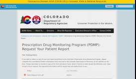 
							         Prescription Drug Monitoring Program (PDMP) - Colorado.gov								  
							    