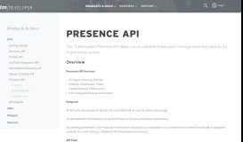 
							         Presence API – The Ticketmaster Developer Portal								  
							    