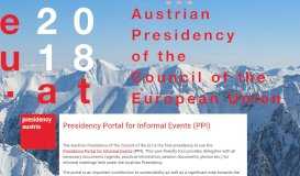 
							         Presidency Portal for Informal Events (PPI): eu2018.at Austrian ...								  
							    
