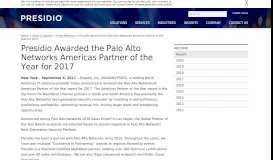 
							         Presidio Awarded the Palo Alto Networks Americas Partner of the Year ...								  
							    