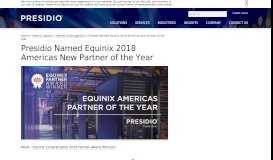 
							         Presidio Named Equinix 2018 Americas New Partner of the Year ...								  
							    